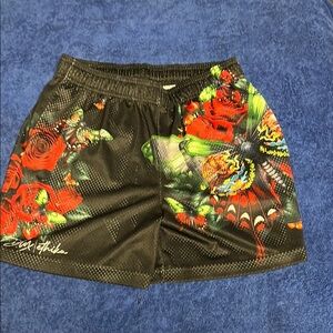 Ethika Black and Red Graphic Shorts